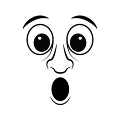 Rostro de sorpresa en fondo blanco