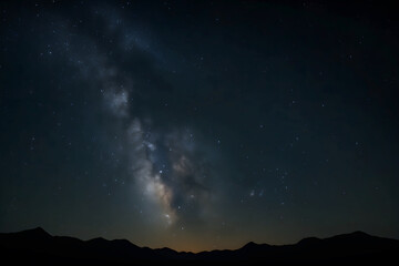 Milky Way Galaxy Over Mountain Range
