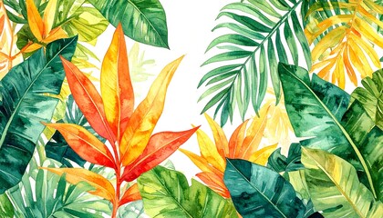 Vibrant tropical leaves