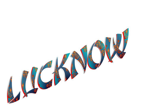 Lucknow city font png Uttar Pradesh Lucknow text effect Indian city taxt transparent background