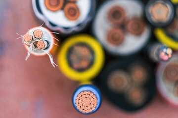 Cross section of high-voltage cable High quality photo