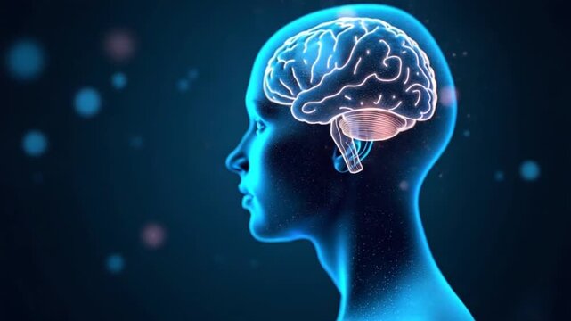 Digital brain human AI 3D virtual thinking modern lab research imagination creativity skill technology intelligence idea innovation concept mind medicine health office business tech