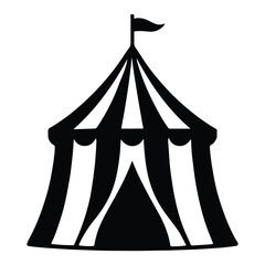 Circus Tent Icon for Funfair and Entertainment Themes