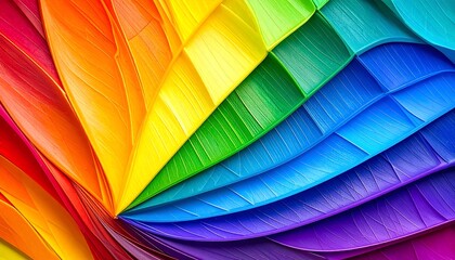 Abstract vibrant rainbow design with layered, curved shapes.  Colorful and dynamic