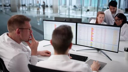 Diverse Group Of Hospital Doctors Reviewing Medical Billing Codes - Powered by Adobe