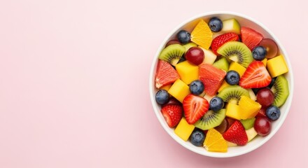 Colorful Fresh Fruit Salad Bowl Healthy Summer Snack