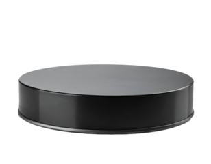 Schwarzes rundes Podium – Leeres Präsentationspodest, freigestellt auf weißem Hintergrund, ideal für Produktdarstellungen