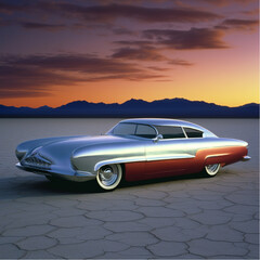 Classic old sport car, vintage, antique, textured abstract. Auto, automobile, retro, transport.