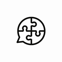 communication puzzle icon sign vector