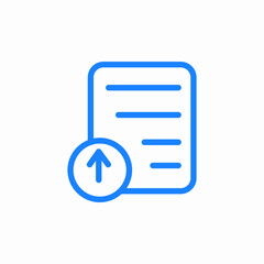 file upload document submission data export icon sign vector