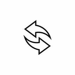 refresh arrows icon sign vector