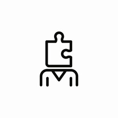 thinking puzzle icon sign vector