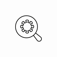 virus under magnifier icon sign vector