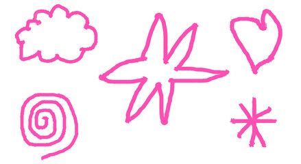 Pink star love circle doodle planner design
