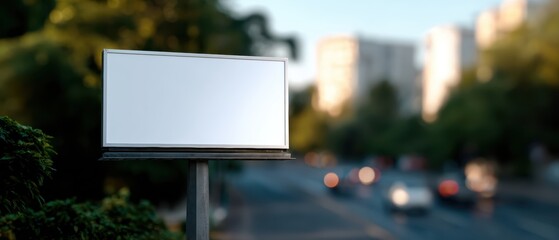 billboard mockup above city street, realistic urban scene, daylight, cars passing