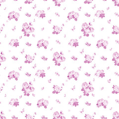 Seamless pattern with pink flowers - Vintage style