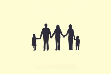 Silhouette of a Family Holding Hands - Unity and Connection