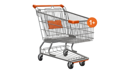 Shopping cart ready for your products, perfect for e-commerce promotions and online sales events