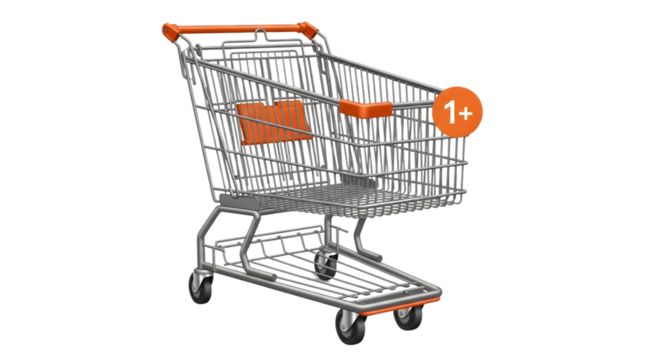 Shopping cart ready for your products, perfect for e-commerce promotions and online sales events - Powered by Adobe