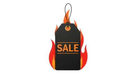 Hot sale promotion with burning price tag offers great discounts and limited time savings for customers