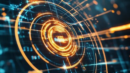 Malware alert system sending data through futuristic digital interface - Powered by Adobe