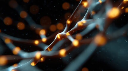 blockchain visualization, glowing nodes and 3D network, futuristic finance and cryptocurrency concept