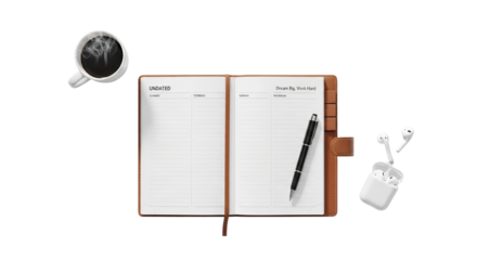 Work From Home A Minimalist Setup for Productivity, Planning, and Focus, with Coffee and Tech