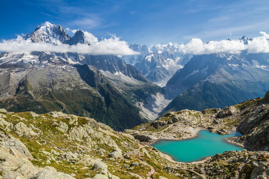 Lac Blanc and Mer de Glace glacier, Mont Blanc area