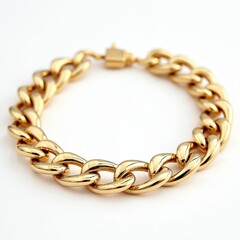 Obraz premium Contemporary minimalist gold bracelet with clean polished finish, refined detailing. Piece offers elegant styling, sleek, chic, modern, luxury, timeless appeal. Simple, sophisticated design for