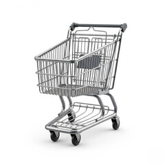 isolated shopping cart on white background