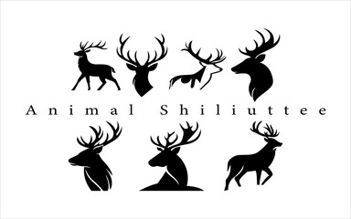 Mnimal silhouette design set vector