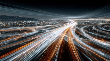 Obraz premium City highway network at night