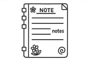 Creative Notebook Scribbles. Student notebook: hand drawn doodles of margins, underlined headers, doodles in corners, side tabs,