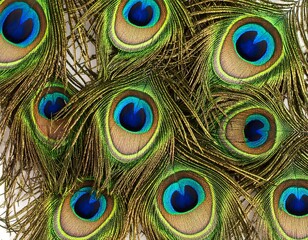 Obraz premium Peacock feathers close-up