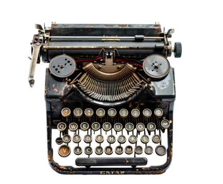 Vintage typewriter machine perfect for adding a touch of nostalgia and old-world charm to your creative projects, ideal for writing, design, or historical themes
