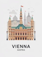 Obraz premium Vintage Travel Poster of Vienna Austria 