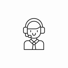 customer support headset icon sign vector