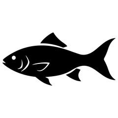 Black Fish silhouette icon PNG | Minimal Flat Silhouette Icon Download