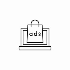 shopping ads online icon sign vector