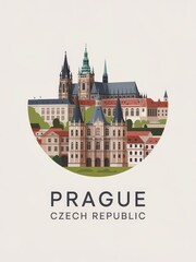 Vintage Travel Poster of Prague Czech Republic  
