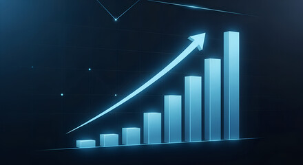 Elegant Digital Growth Graph with Business Statistics and Financial Data Trends