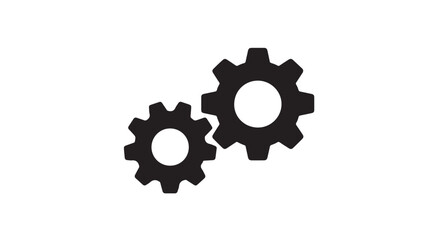 Obraz premium Two Interlocking Cog Gears Icon - Teamwork, Collaboration, and Engineering Concept
