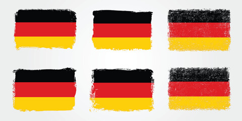 Obraz premium Grunge brush variations of the Germany tricolor flag