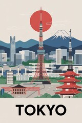 Vintage Travel Poster of Tokyo Japan  
