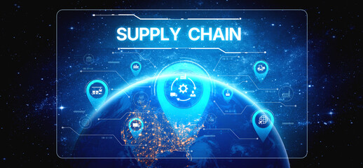 Supply chain processes with data-driven logistics, transportation, and distribution. enhances operations. Supply chain improves efficiency. Supply chain integrates logistics and delivery. Spline