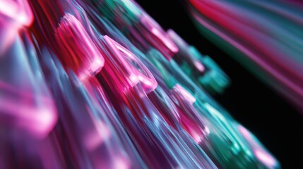 glitch effect on online digital interface with distorted typography and neon colors