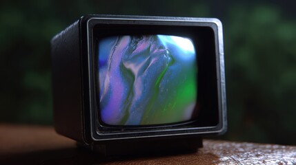 scratch texture applied to retro television with animated static