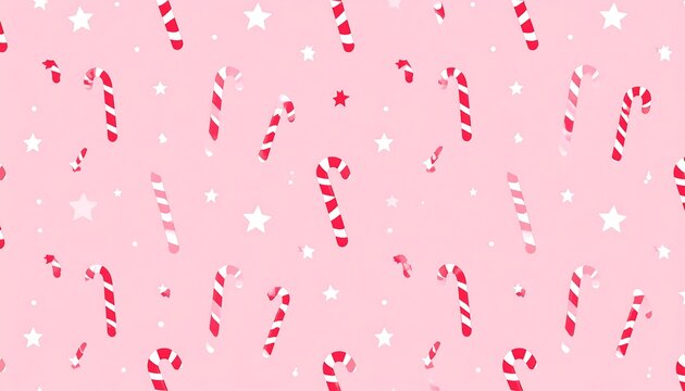 Festive candy cane pattern on a pastel pink background