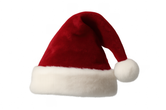 Classic santa claus hat isolated on transparent background for christmas celebration - Powered by Adobe