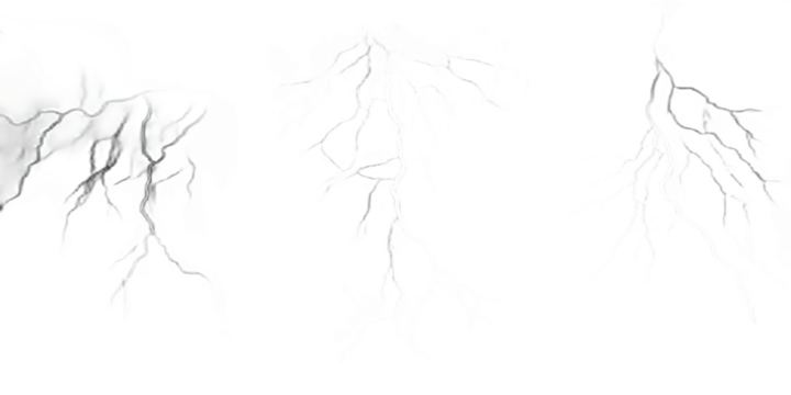 storm clouds with lightnings isolated on white background, png, ai generated. - Powered by Adobe